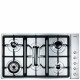 SMEG Encimera a gas Smeg SE93SGH3. 5 zonas. Inoxidable. Zona grande gas